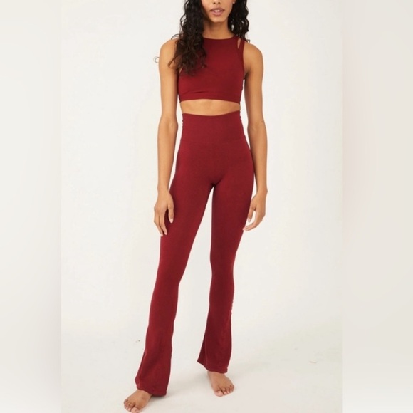 Free People FP Movement Rich Soul Flare Yoga Ribbed Knit Leggings Pants - Picture 5 of 6